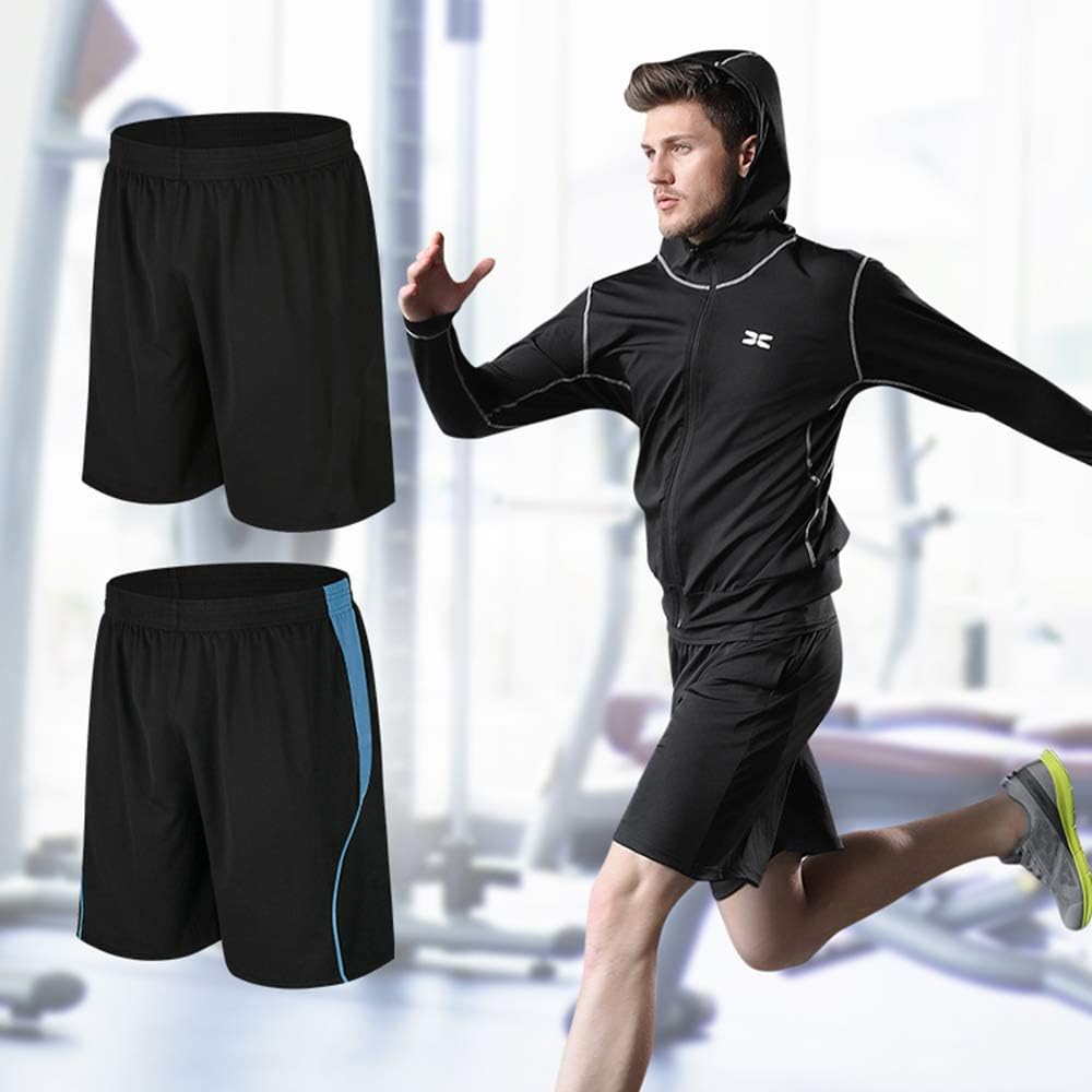 BUYJYA Men's Active Athletic Shorts 5 Pack for Workouts Basketball Football Badminton Exercise Training Running: Clothing