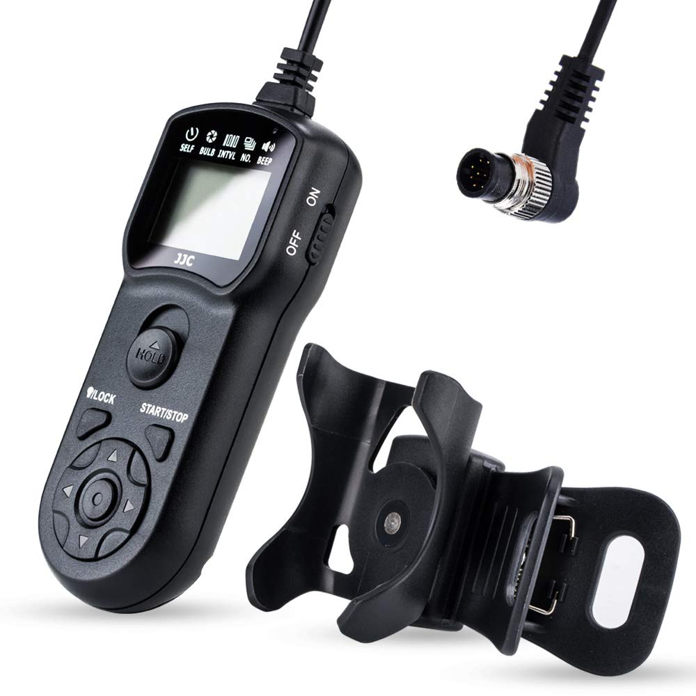 JJC Multi-function Timer Remote Control with Tripod Holder Clamp for Nikon Z9 Z8 D850 D810 D800 D700 D500 D5 D4s D4 D3x D3s D300s D300 D200 D3 D2Xs D2x D2H D1, Replaces Nikon MC-30 MC-36