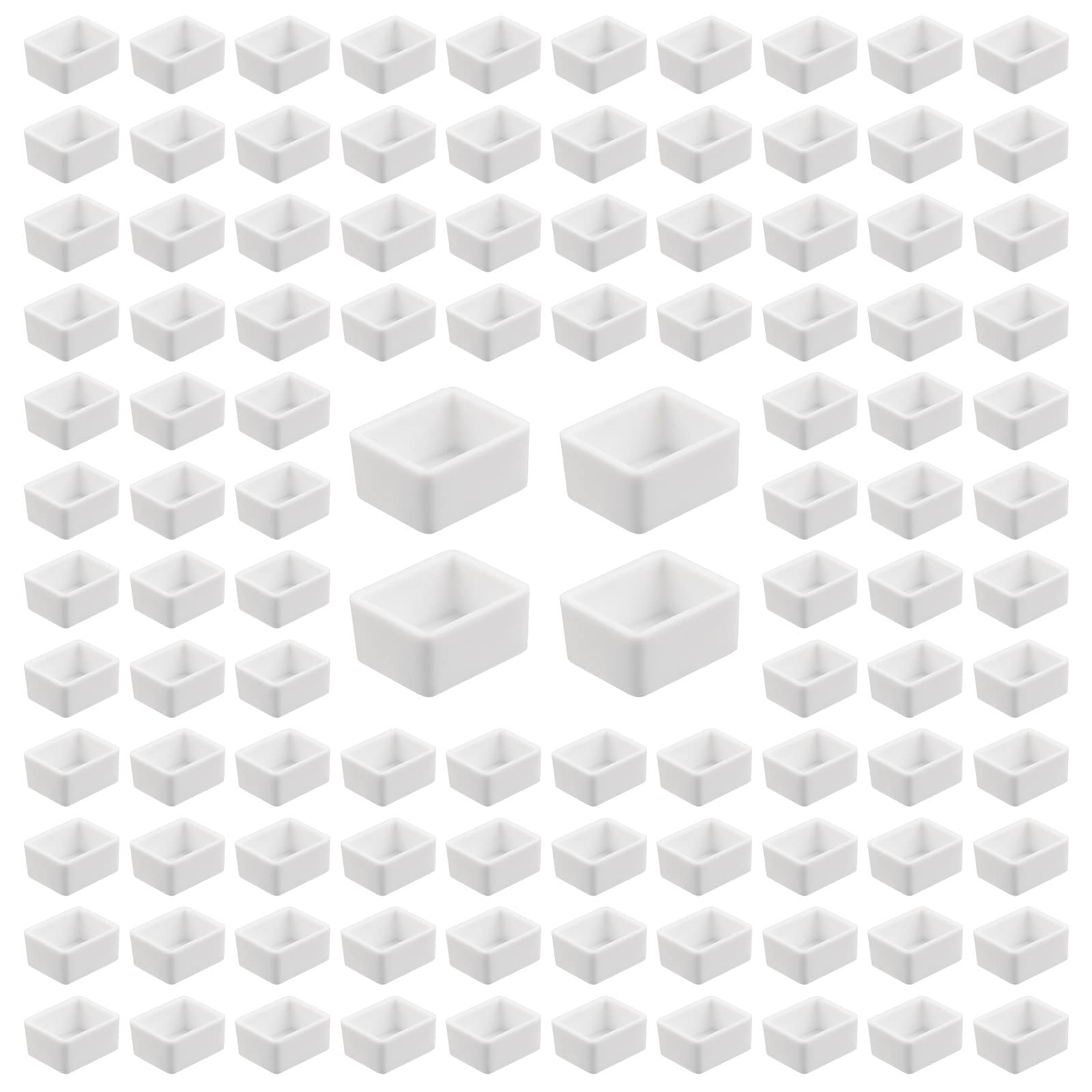 WANDIC Empty Watercolour Paint Pans, 100 Pcs White Half Pans For DIY Watercolor Oils Watercolour Pans Replacements