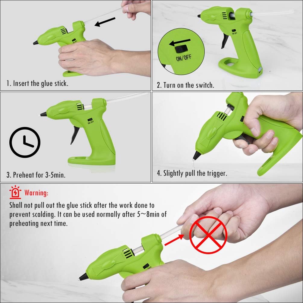 OUTUL Hot Melt Glue Gun, 2600mAh Lithium Hot Glue Guns with 30pcs Mini Glue Sticks,Cordless Use USB Rechargeable Melting Glue Gun Kit, for Kids DIY Arts, Crafts Projects with 6Pcs Finger Protectors: Home Improvement