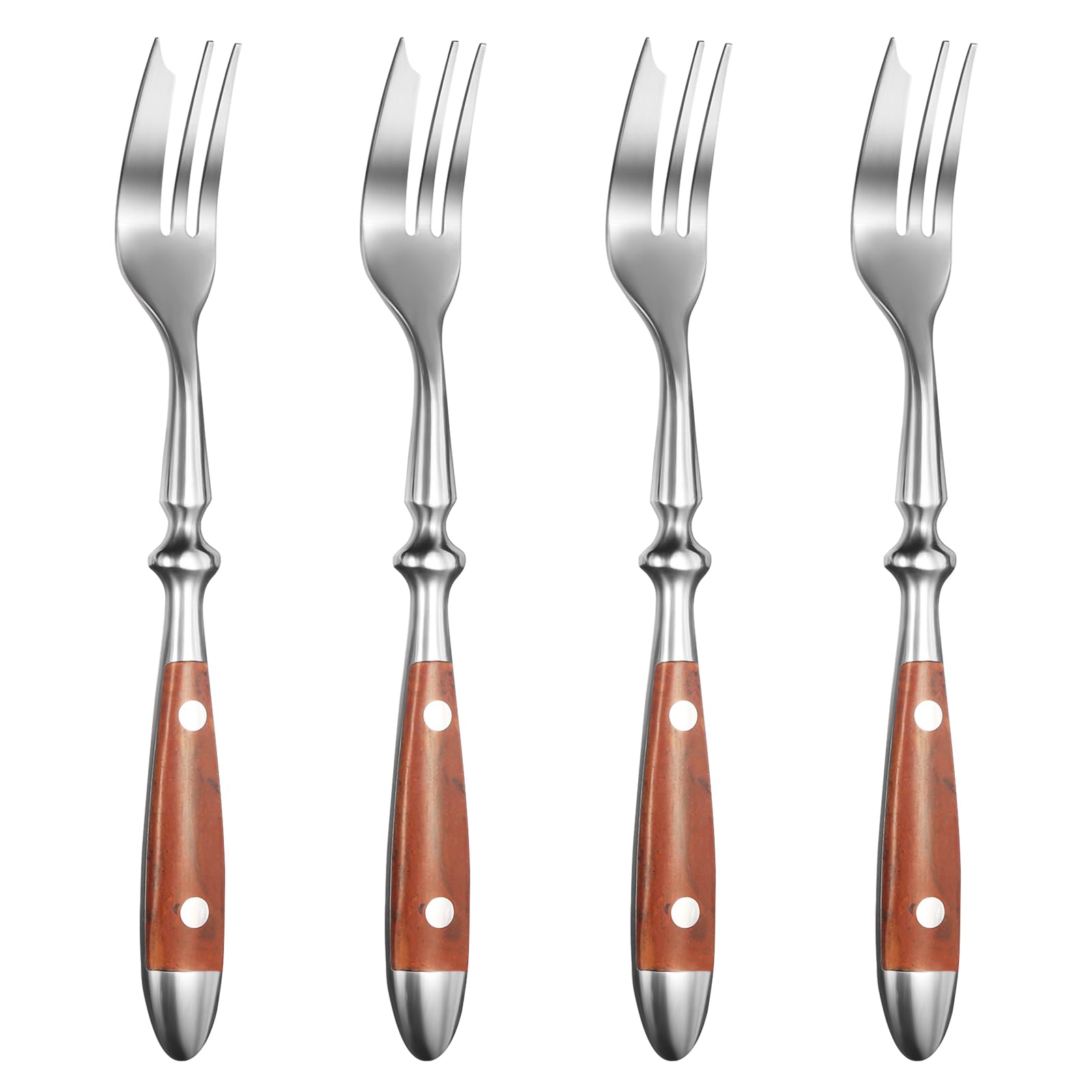 Photo 1 of (used) Pastry Forks Dessert Forks Set of 4 Premium Stainless Steel 18/8 Salad fork with Comfortable Bakelite Handle