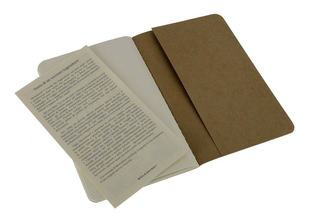 Galleon Moleskine Cahier Journal (Set Of 3), Pocket, Plain, Kraft
