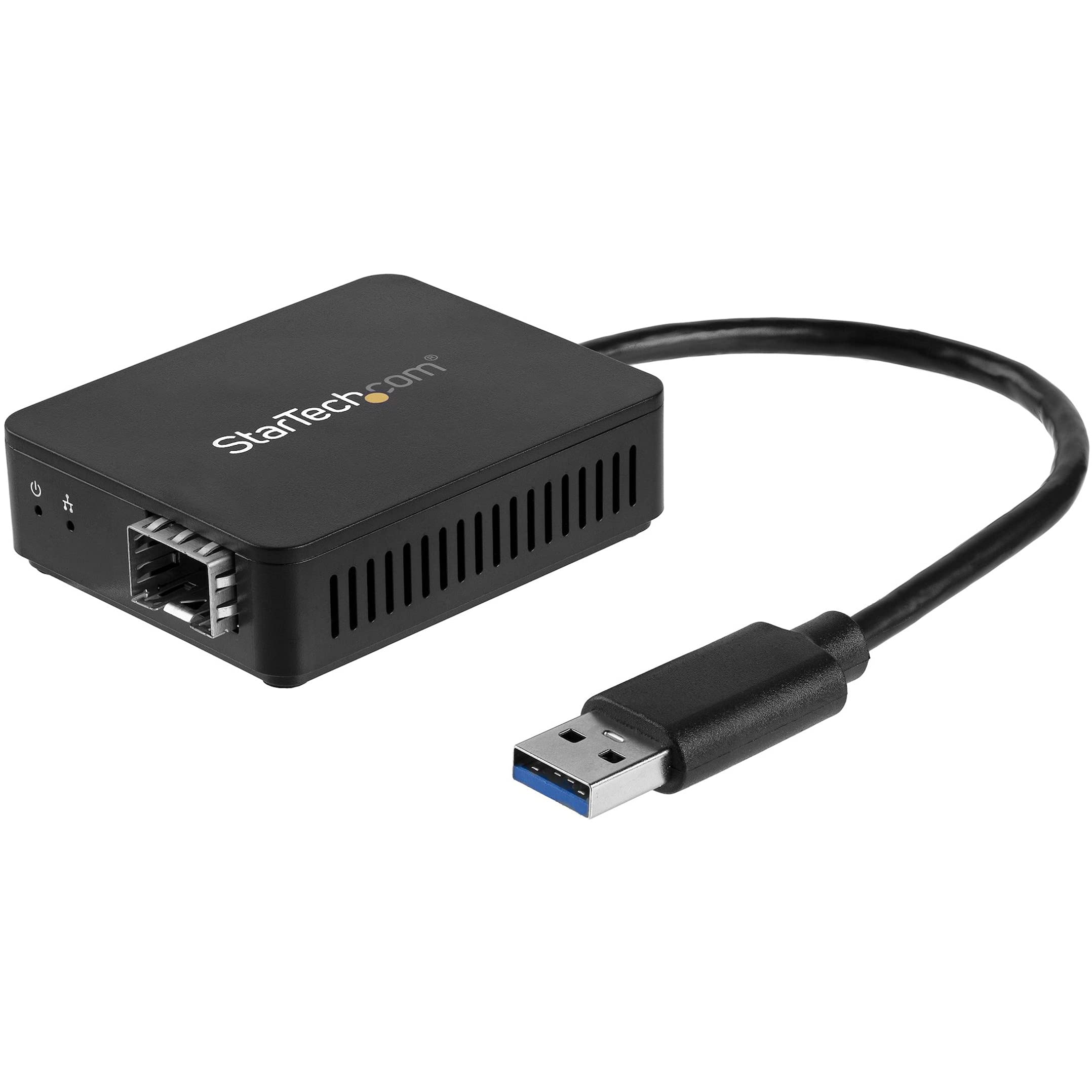 StarTech.com USB 3.0 to Fiber Optic Converter, Compact USB to Open SFP Adapter, USB to Gigabit Network Adapter, USB 3.0