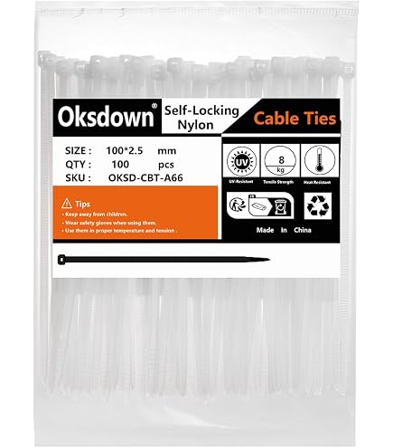 Kable Kontrol Nylon Zip Ties - Self-Locking Cable Ties In White (Lengths 4" To 60") 8 thumbnail image