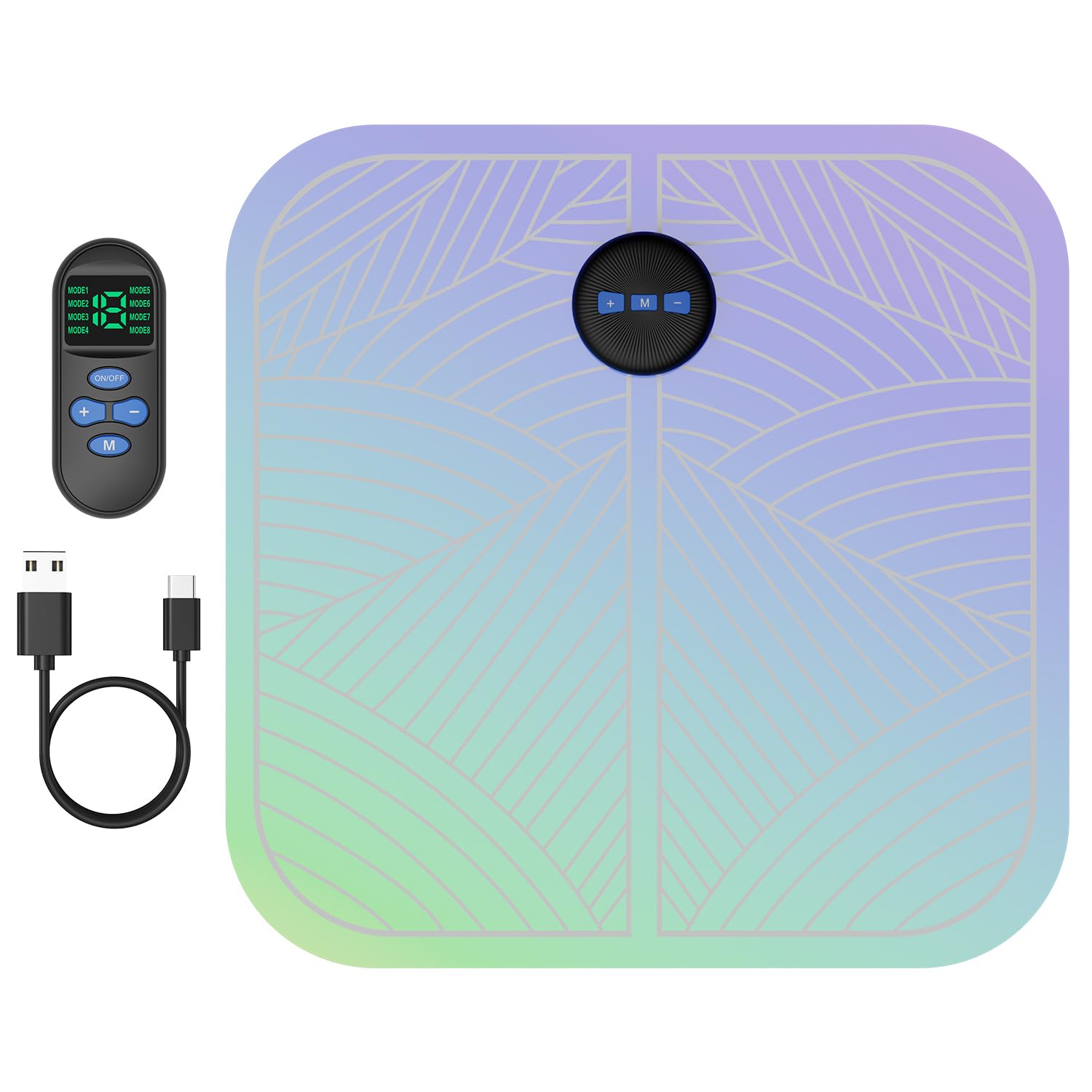 Lahee フットマット EMS 足裏ケア トレーニング LEG RELAX ふくらはぎ 太もも 足裏 脚 筋力 洗えるマット 柔らかい生地 8種類モード 19段階レベル 持ち運びに便利 男女兼用 敬老の日 プレゼント 日本語取扱説明書商品画像