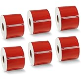 BETCKEY - Compatible DYMO 30256 (2-5/16" x 4") Replacement Shipping Labels - Compatible with Rollo, DYMO Labelwriter 450, 4XL & Zebra Desktop Printers[6 Rolls - 1800 Labels, Red]