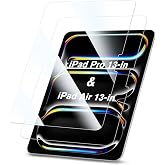 FINTIE Screen Protector for iPad Air 13-inch M4/M3/M2 (2026/2025/2024) | for iPad Pro 13-inch M5/M4 (2025/2024), 9H Hardness Anti Scratch, Premium HD Clear, Case Friendly Tempered Glass Film, 2-Pack