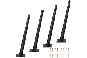 LOSODONA 14 Inch Table Legs Oblique Furniture Legs Set of 4 Metal Table Legs Modern Style Sofa Legs Chair Legs Heavy Duty Sofa Replacement Feet for Couch, Nightstand, Ottoman, Cupboard (Black)