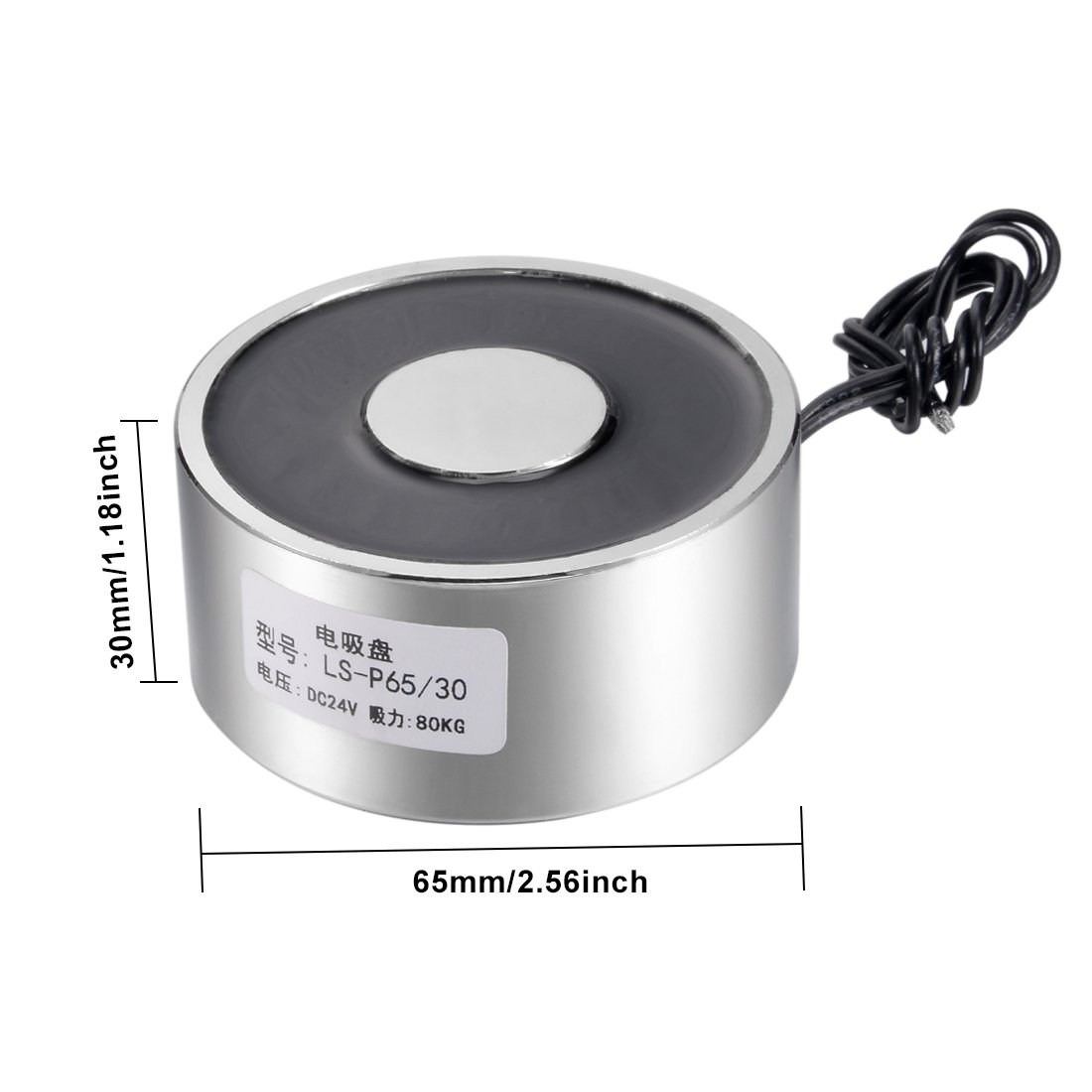 uxcell 80x38mm DC12V 1000N Electric Sucking Disc Solenoid Lift Holding Electromagnet