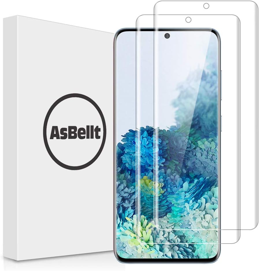 AsBellt Screen Protector for Galaxy S11 Plus 5G,S11 Plus S11+[2-Pack,6.7"][Fingerprints Sensor Support][3D Glass][Full Adhesive][Case Friendly] Screen Protector for Galaxy S11 Plus