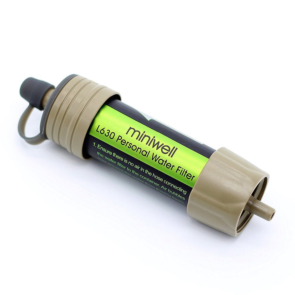 miniwell Gravity Water Filter Straw Ultralight Versatile Hiker Water Filter Optional Accessories. TUV Proven Emergency Kit Hurricane Storm Supplies.