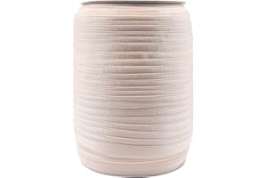 Bristlegrass Shiny Bra Strap Elastic Band for Sewing 3/8" 10mm Roll Spool Nylon Spandex Shoulder Tape for Lingerie Underwear Sewing Trim (H-3/8 Inch x 50 Yards,Nude)