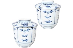 Chawanmushi Cups with Lids Set of 2 Japanese Chawan Mushi Arita Imari ware Made in Japan Wari-Souka