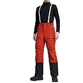 Pioneer Camp Mens Snow Ski Pants Waterproof Insulated Fleece Lined Snowboard Hiking Outdoor Zipper Bottom Leg With Suspenders