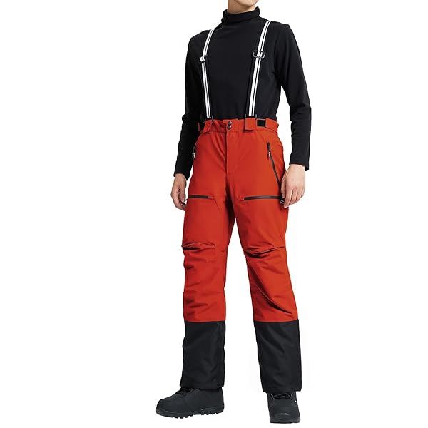 Sportneer Men's Insulated Snow Pants – Water-Resistant Ski & Snowboard Pants With Adjustable Waist