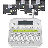 Brother P-Touch PT-D210 Label Maker Value Bundle Includes 4 Label Tapes, Easy-to-Use, Home and Office Organization, White
