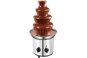 4 Tier Chocolate Fountain Party Fountain, Stainless Steel Electric Chocolate Fondue Fountain Machine for Birthday Party Weddi