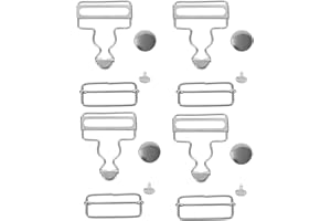 4pcs Suspender Overall Buckles: Adjustable Metal Bib Pants Replacement with Rectangle Sliding Buckle Clasps for Bib Overalls,