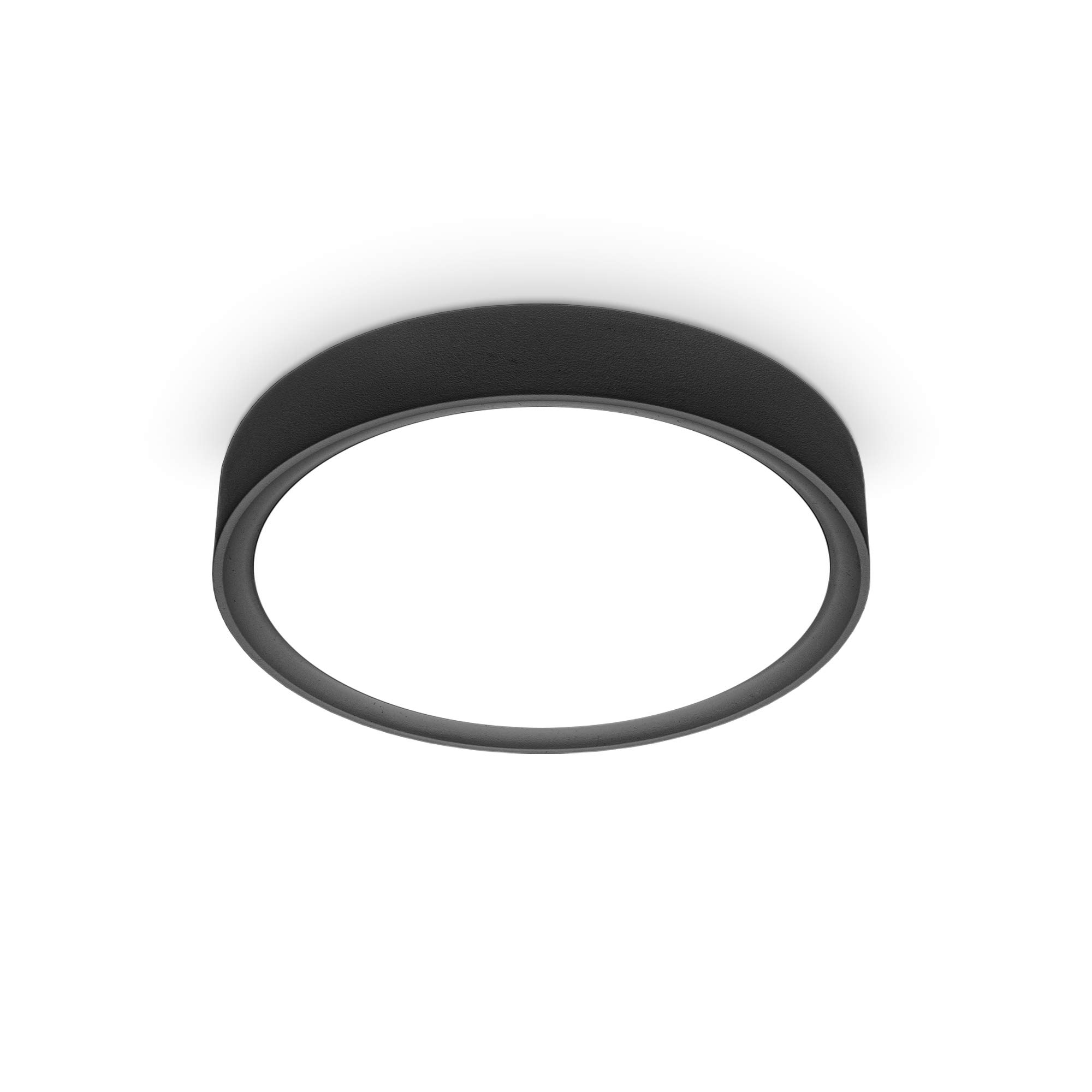 B.K.Licht LED Ceiling Light, 12W Built-in LED Board, 4,000K Neutral White Light, 1,200 Lm, Diameter 25cm/9.84in, Small Ceiling lamp with matt Black Frame, Surface Mounted Round Spotlight IP20