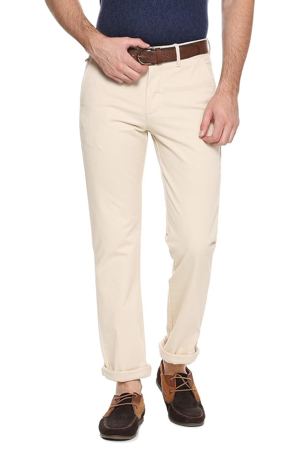 Buy Allen Solly Men's Relaxed Fit Casual Trousers (ASTFWCFPC63177_Cream_28W x 33L) at Amazon.in