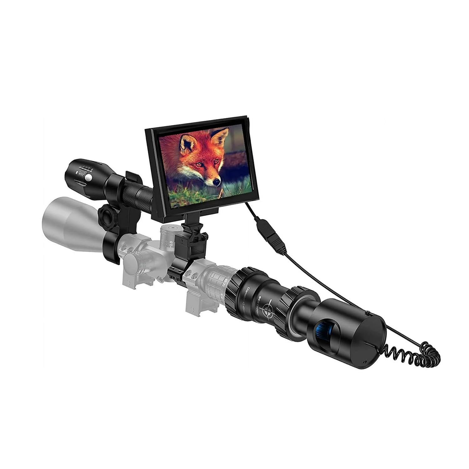 FXICH DIY Rifle Night Vision Scope with CCD and Flashlight for Riflescope Outdoor Night Hunting Optics