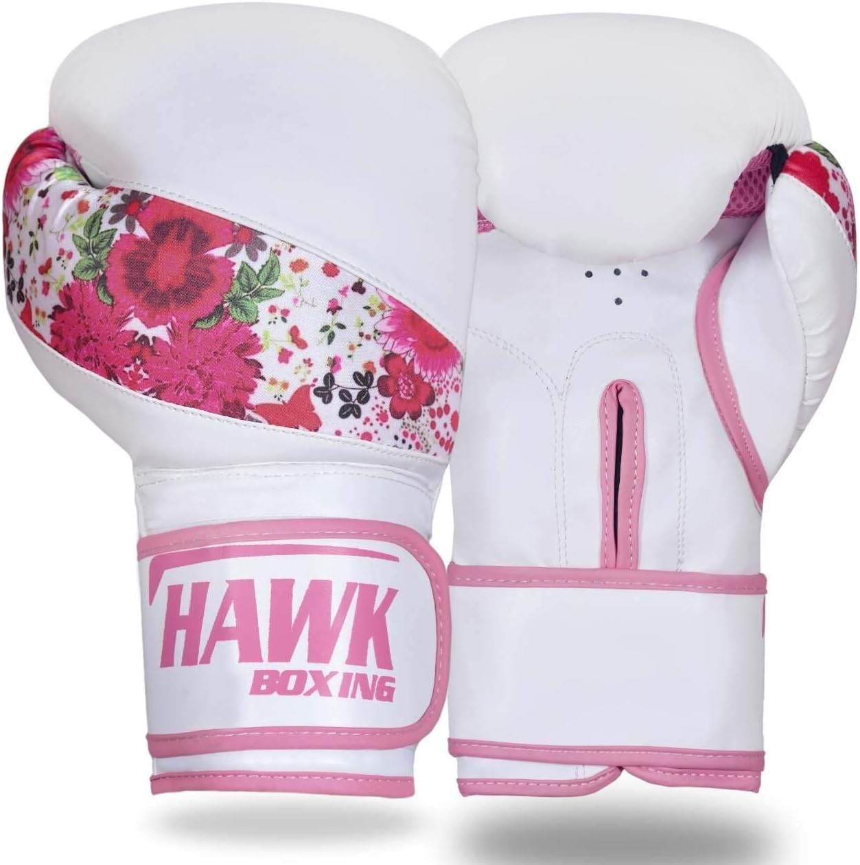 Hawk Pink Boxing Gloves Ladies Women's Flowers Girls Leather Training Gloves Bag Gloves Mitts Muay thai Kick Boxing Gloves