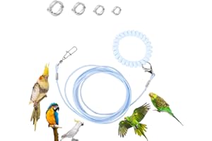 UtySty Parrot Flying Rope Lightweight Bird Harness Leash with Foot Ring Leg Band Elastic Bird Flying Leash Outdoor Training Traction Rope for Macaw African Greys Parakeet Cockatoo Sun Conure