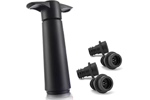 OUWO Wine Saver Pump with Vacuum Wine Stopper, Wine Bottle Stopper, Reusable Wine Preserver, Keep Wine Fresh (Wine Pump + 4 stoppers)