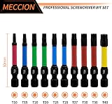Meccion Torx Screwdriver Bit Set 10pc 50mm T10 T15 T20*2 T25*2 T27 T30*2 T40 view 2