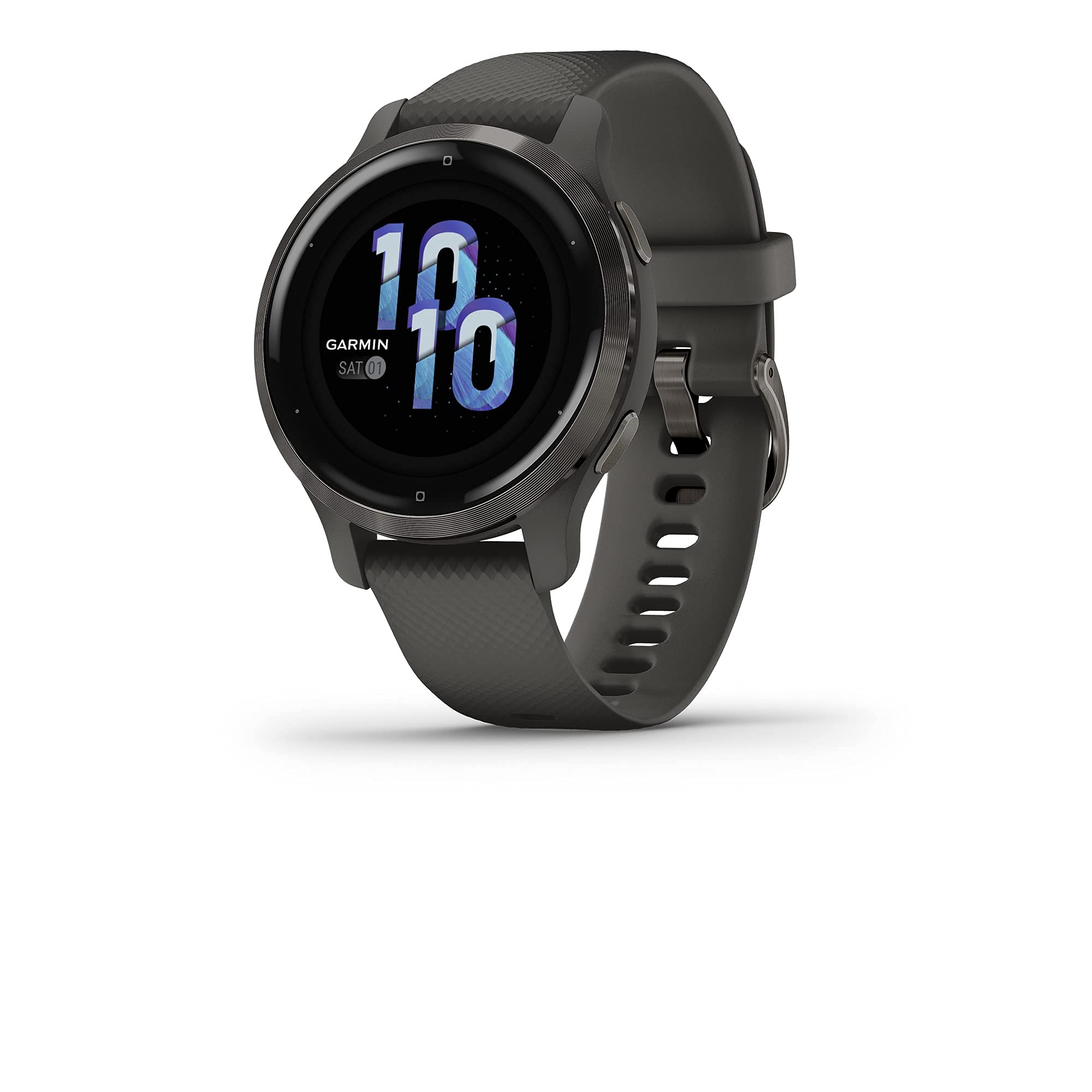 Garmin Venu 2S (Renewed), Smaller-Sized GPS Smartwatch with Advanced Health Monitoring and Fitness Features, Slate Bezel with Graphite Case and Silicone Band, (010-02429-00)