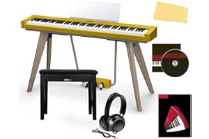 Casio PX-S7000 Privia Digital Piano - Harmonious Mustard Bundle with Bench, Stand, Triple Pedal, Headphones, Instructional Book, Online Lessons, Instructional DVD, and Austin Bazaar Polishing Cloth