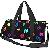 Gbuzozie Colorful Dog Animal Paws Sports Gym Bag Travel Duffel Bag Shoes Compartment For Men Women Foldable Lightweight Yoga Gym Sports Bag