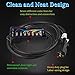 WATERWICH Heavy Duty 7 Way Trailer Plug Cord with 7 Gang Junction Box 6 Feet Harness Inline Copper Blade Wire Connector Weatherproof for RV Tow Truck Commercial Vehicle (6 Feet with Junction Box)