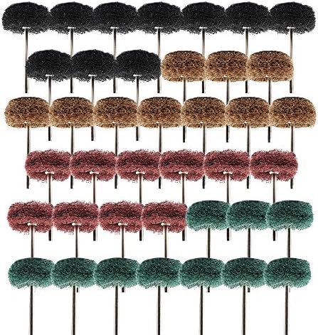 Wrightus 40Pcs 1" (25mm) Abrasive Wheel Buffing Finish Polishing Wheels Set For Dremel Rotary Tool and Metal Polishing Grinding Accessories For Proxxon Dremel Rotary Tool