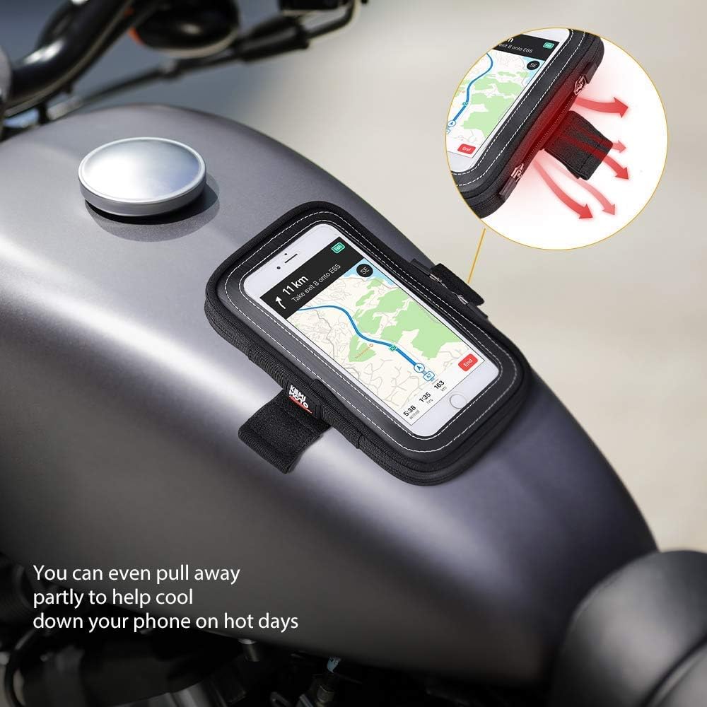 Motorcycle Magnetic Tank Bag, Sportbike Phone Pouch Case with 8 Strong Magnets Touch Screen for Cell phone up to 6.3 Inch: Automotive