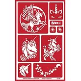 Over'N'Over Reusable Glass Etching Stencils &ndash; Durable Self-Stick Designs for Glass, Mirrors, and Ceramics with Armour Etch Cream &ndash; 5&rdquo; x 8&rdquo; Stencil Sheet - Fantasy