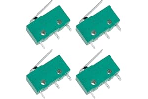 Xhziy KW4-3Z Micro Limit Switch Three-Pin Roller Waterproof Travel Limit Switch Micro Switch with Lever Green 4PCS