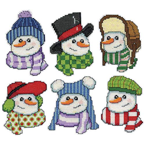 Design Works Snowmen in Hats Ornaments Plastic Canvas Kit