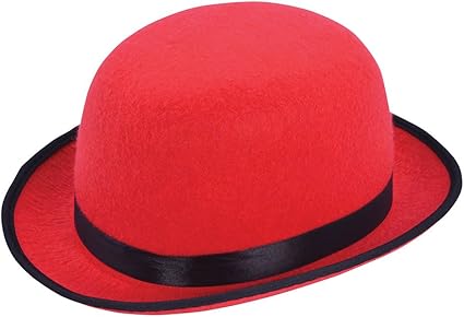 mens red bowler hat