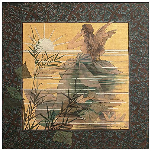 ArtPlaza Alexandre de Riquer-Winged Nymph at Sunrise Pannello Decorativo, Legno MDF, Multicolore, 70x70 Cm