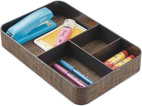Amazon Com Mdesign Plastic Divided Drawer Organizer Tray For Home