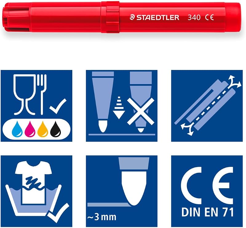 Noris 340 C12 - Rotulador para colorear (tamaño grande, 12 unidades), colores surtidos