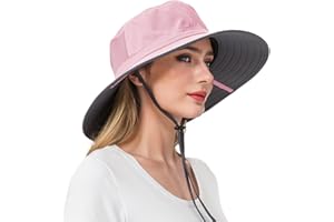 EINSKEY Unisex Sun Hat with Ponytail Hole, Waterproof UV Protection Wide Brim Bucket Hat for Summer Fishing Hiking Gardening