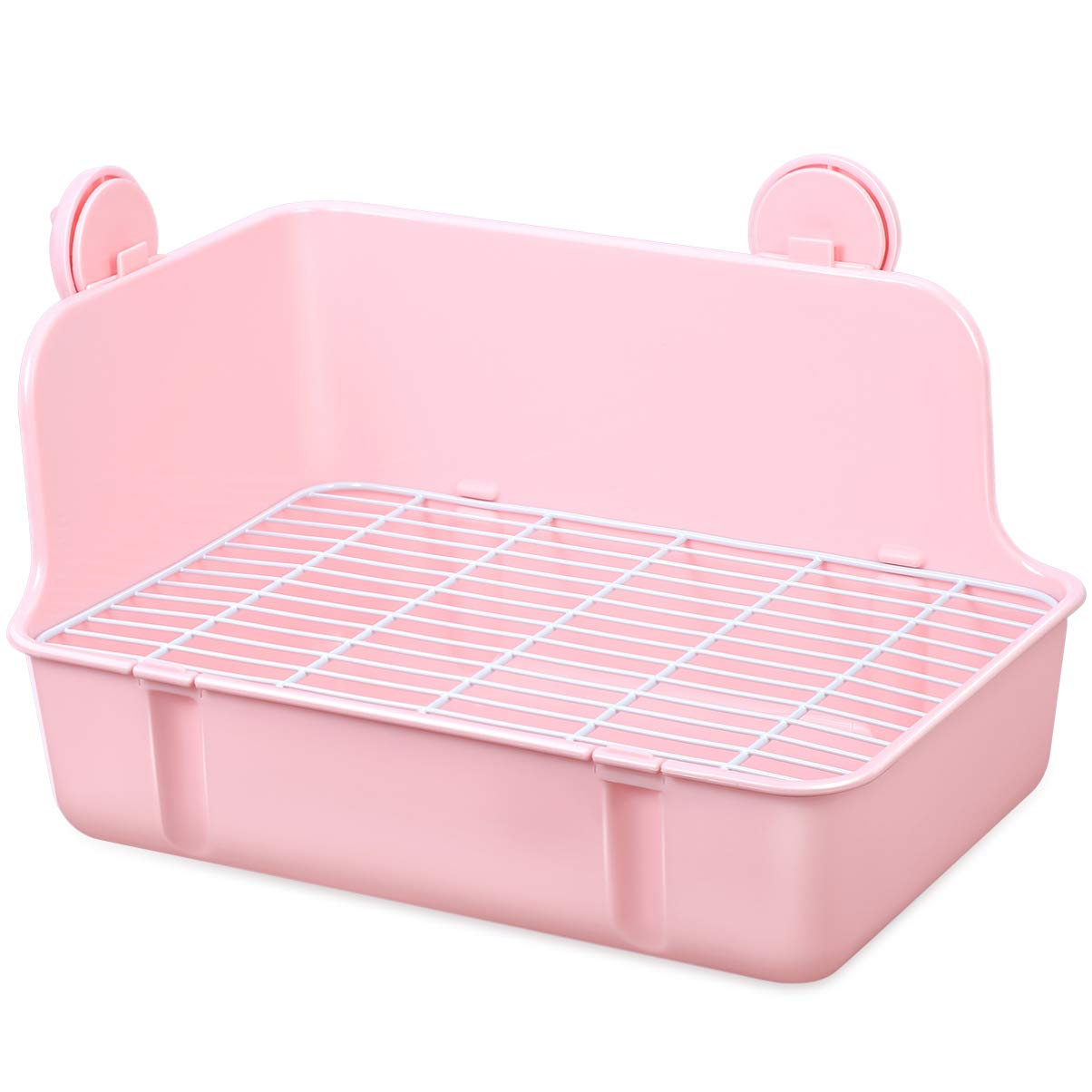 POPETPOP Small Pet Toilet Lightweight Plastic Small Ferret Litter Box Animal Potty Portable Pet Pan for Hamster Pig Rabbit (Pink)