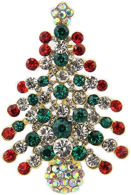 MultiColored Crystal Christmas Tree Brooch Pin Christmas