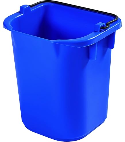 Jekiyo Paquete De 4 Cubos De Limpieza Comercial De 14 Cuartos De Galón Con Asa, Gris, Cubo Redondo De Plástico