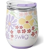 Swig Life 12oz Wine Tumbler with Lid, Stainless Steel, Dishwasher Safe, Portable, Triple Insulated Wine Tumbler (Fresh Cut)