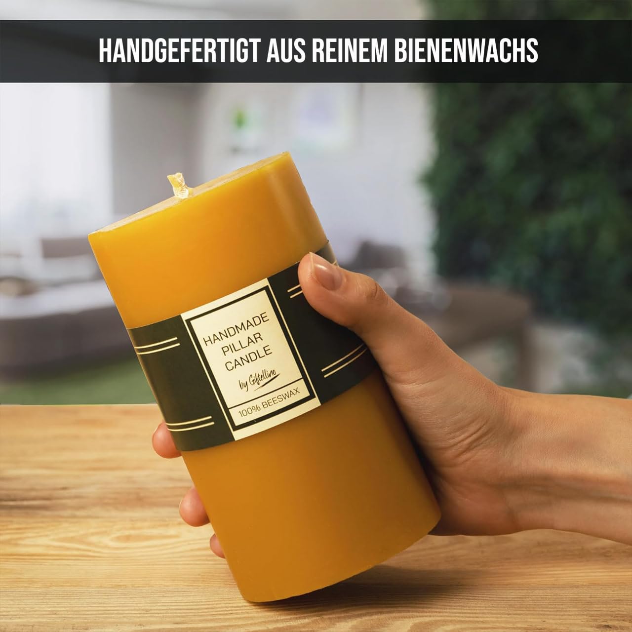 Extra Große Reine Bienenwachs-Säulenkerze - 80 Stunden Brenndauer - 100% Reines Bienenwachs und Baumwolldocht - Unparfümierte Kerze für Notfälle - Geschenk für Kerzenliebhaber 3