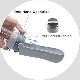 Septillar Foldable Dog Water Bottle 430ml Grey Portable Pet Dispenser view 3