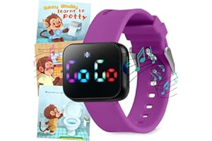 BENNY BRADLEY'S Potty Training Watch for Kids V2 – A Water Resistant Potty Reminder Device for Boys & Girls to Train Your Toddler with Fun/Musical & Vibration Interval Reminder with Potty Training eBook (Purple)